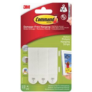 3M Command Picture Hanging Strips Medium (Pack of 4 Pairs) 17201