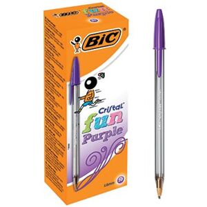 Bic Cristal Fun Ballpoint Pen Large Purple (Pack of 20) 929055