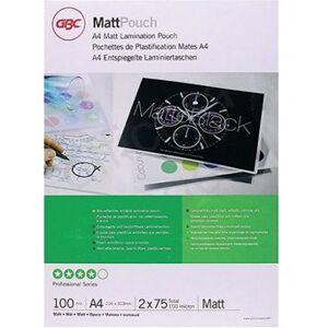 GBC Matt Laminating Pouches A4 150 Micron (Pack of 100) 3747240