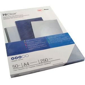 GBC HiClear A4 Binding Cover 250 Micron Clear (Pack of 50) 41605E