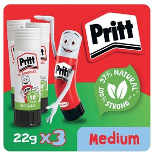 Pritt Stick Glue Stick 22g (Pack of 3) 1483484