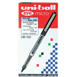 Uni-Ball UB-150 Eye Rollerball Pen Micro Black (Pack of 12) 162545000