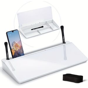 Temu Compact Glass Desktop Whiteboard With Storage Drawer - Sleek White Board Surface Pad For Office Organization And Accessory Management Black