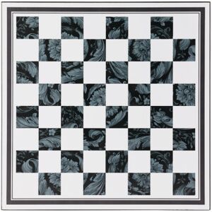 Versace Black Barocco Checkers & Chess Set  - 2EF10-Silver - Size: UNI - unisex