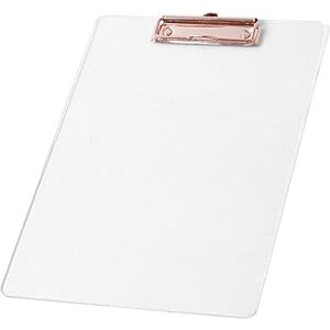 osiuujkw Versatile A4 Stationery Clipboard for Efficient Memo Management, Transparent Rosegold, 1Set