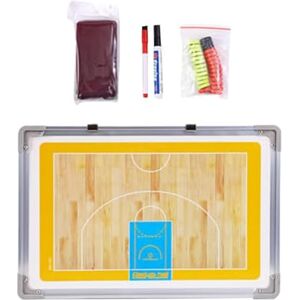 Qianly Coaches Board, Sports Clipboard with Eraser Equipment Sports Gifts Magnetic Coaching Board with 2Marker Pens for School Plays, Wood Blue