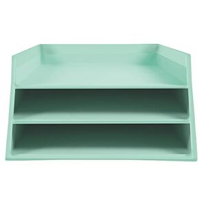 Exacompta - Ref. 13463D - 1 letter tray with 3 levels for documents in A4+ format (up to 24x32cm) in Aquarel cardboard - Dimensions 350x290x190 mm - Pastel green colour