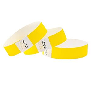 Cintapunto Wristbands For Events, Pack of 250, Tyvek Wristbands, Paper Wristbands, Neon Yellow
