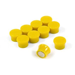 FIRST4MAGNETS Small High Power Yellow Memo Board Magnets for Fridge, Whiteboard, Noticeboard, Filing Cabinet - Pack of 10