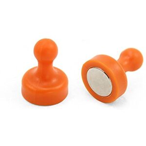 FIRST4MAGNETS High Power Orange Skittle Magnet for Fridge, Office, Whiteboard, Noticeboard, Filing Cabinet - 19mm dia x 25mm tall - Pack of 10