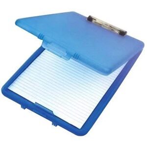 Anker Stationery 2 x A4 Plastic Compact Clipboard Paper Storage Box File Blue