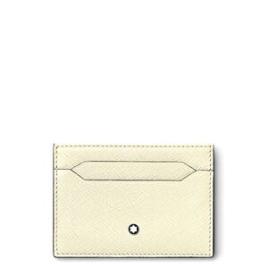 Montblanc Sartorial 130838 5cc Leather Card Holder in Ivory Colour 11 cm x 7.5 cm x 0.5 cm, Ivory, 11 cm, Modern