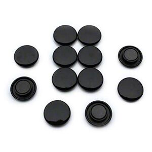 FIRST4MAGNETS Medium Black Planning Office Magnets for Fridge, Whiteboard, Noticeboard, Filing Cabinet - Pack of 12