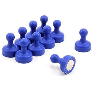 FIRST4MAGNETS High Power Blue Skittle Magnet for Fridge, Office, Whiteboard, Noticeboard, Filing Cabinet - 19mm dia x 25mm tall - Pack of 10