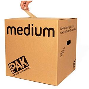 StorePAK 7 Strong Boxes with Carry Handles - Suitable for Storage, Shipping, Packing & Moving House (Pack of 7) - 64 Litres - H40.5cm x W40.5cm x D40.5cm - 100% Recycled & Recyclable - MEDIUM,Brown