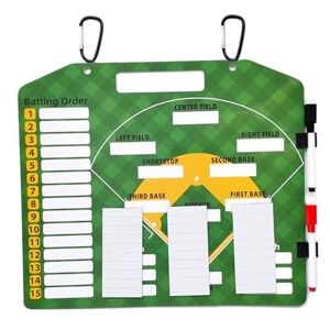 Weduspaty Magnetic Baseball Lineup Board, 14x12 Dry Erase Baseball Clipboard for Coaches with 30 Lineup Cards, Reusable Baseball Lineup Board for Dugout, Baseball Lineup Cards