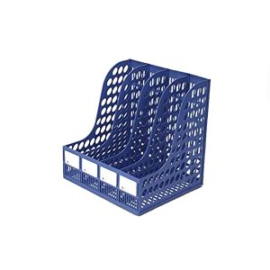 Youyijia File Holder Desk File Organiser Magazine Rack Magazine Holder With 4 Mesh Compartments for School Office Paper Document (Blue)