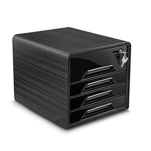 CEP Smoove Secure Filing Module, 4 Drawers, Black