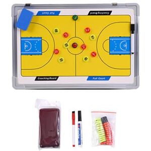 JISADER Magnetic Coaching Board Sports Clipboard Portable with Eraser Coaches Board Marker Pens for Club Teaching Plays Strategizing, Yellow Blue