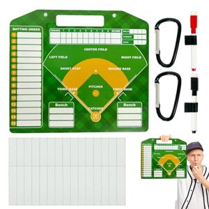 Crmkwe Magnetic Design Dry Erase Lineup Board, Sports Scoring Accessories, Sports Referee Kit, Reusable Baseball Lineup Board Clipboard Case for Line Up Card Storage for Coaches, Softball,