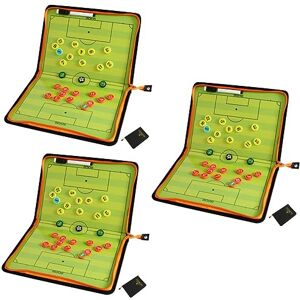 Sosoport 3 Sets Football Board Professional Soccer Coaching Board Football Magnetic Board Football Match Board Writing Board Coaching Board for Match Dry Erase Gear Tool Pu Zipper