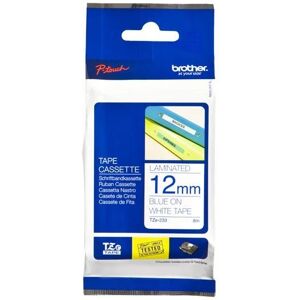 Brother P-touch TZe-233 (12mm x 8m) Laminated Labelling Tape (Blue On