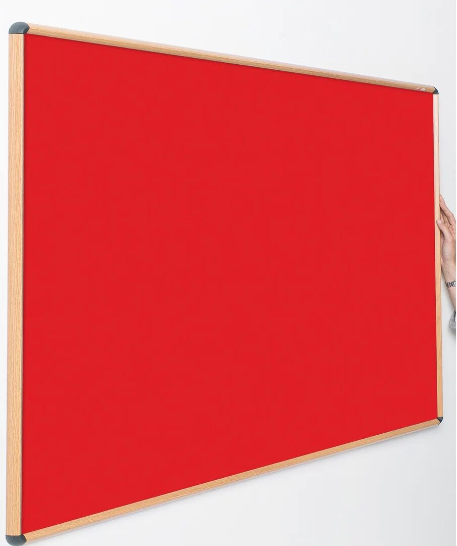 Symple Stuff Shield Design Wood Effect Wall Mounted Bulletin Board red 90.0 H x 120.0 W x 2.5 D cm