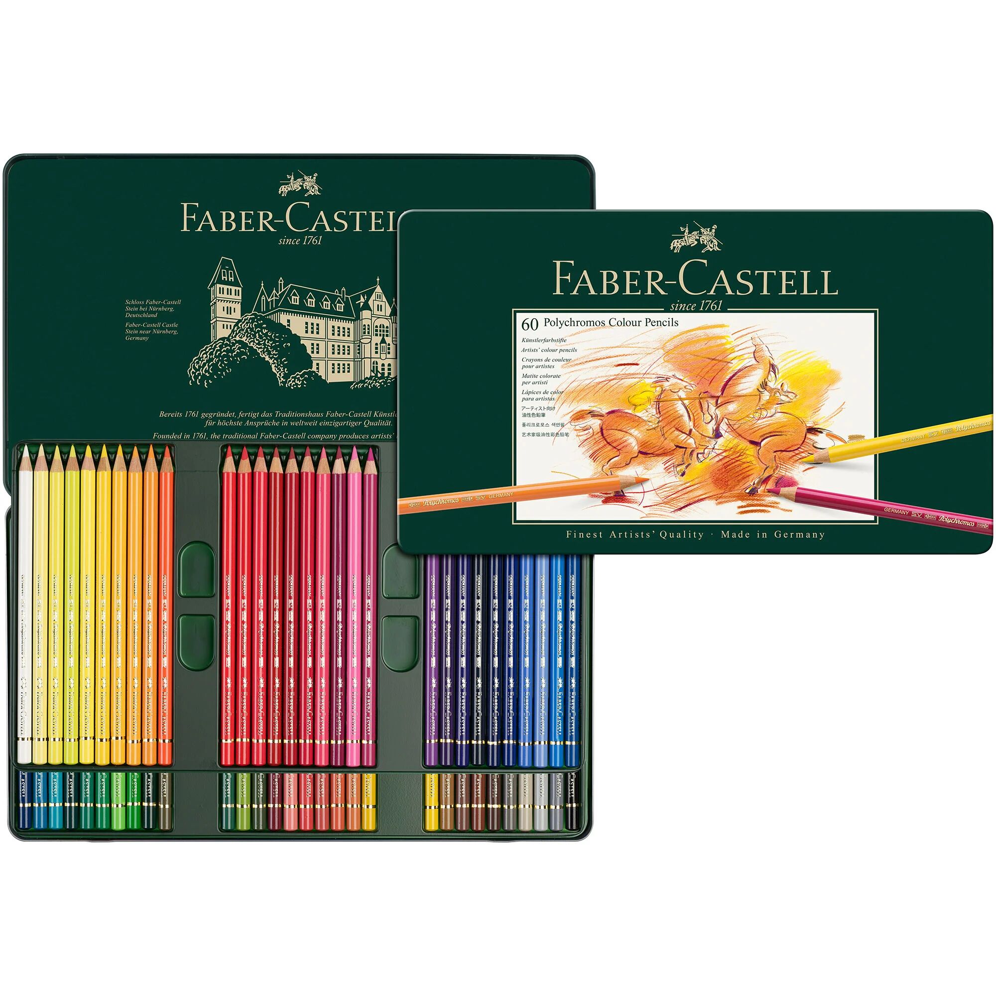 Faber Castell Polychromos Pencils Set of 60 - Includes A2 Art Storage Bag (RRP £14.25)