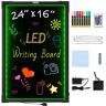 VEVOR LED Message Writing Board, 24"x16" Illuminated Erasable Lighted Chalkboard, Neon Effect Menu Sign Board, Drawing Board with 8 Fluorescent Chalk Markers and Remote Control, for Home Wedding Shop