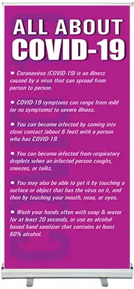 Bannerbuzz All About Coronavirus Disease Roll Up Banner Stands