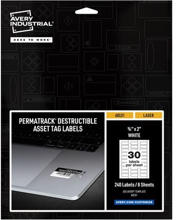 Avery PermaTrack Destructible Asset Tag Labels