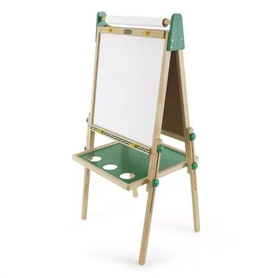 Crayola Kids Dual Sided Wooden Art Easel with Chalkboard and Dry Erase Supplies, White