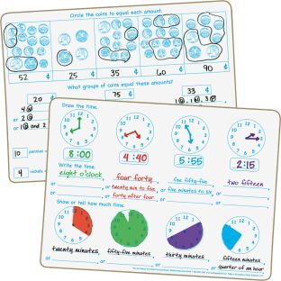 Time And Money Two Sided Dry Erase Board Set by Really Good Stuff LLC