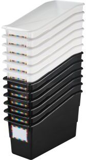 Durable Book And Binder Holders  Black and White 12 Pack by Really Good Stuff LLC