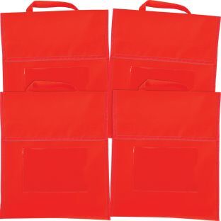 Solid Color Book Pouches  Set Of 4 Color Red by Really Good Stuff LLC