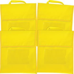 Solid Color Book Pouches  Set Of 4 Color Yellow by Really Good Stuff LLC