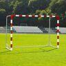 Handballtor mit beklebtem Torrahmen, Rot-Weiß, Ohne Netzbügel