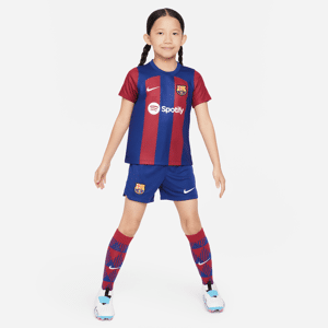 FC Barcelona 2023/24 HomeDreiteiliges Nike Dri-FIT-Set für jüngere Kinder - Blau - XS