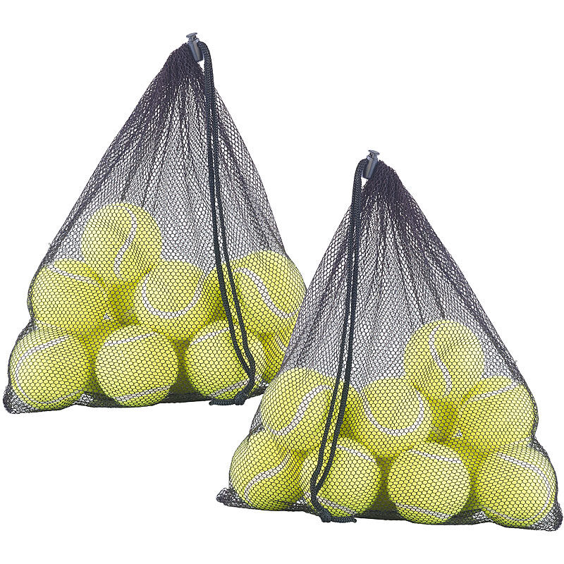 Speeron 24er-Set Tennisbälle, 65 mm für Fortgeschrittene, gelb, mit Tragenetz