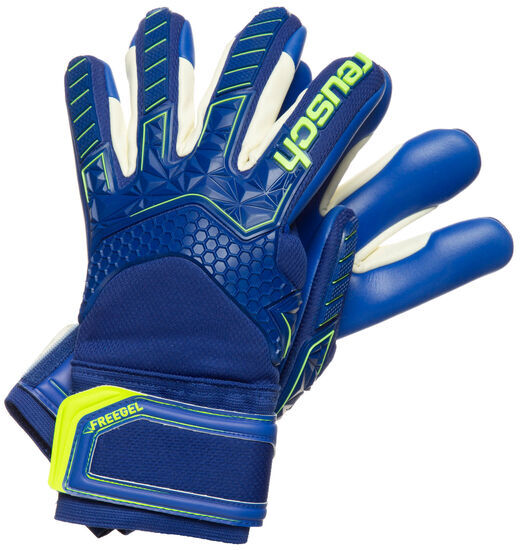 Reusch Attrakt Freegel S1 Finger Support, Gr. 9, Herren, blau / neongelb