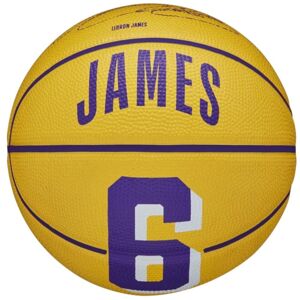 Wilson NBA Player Icon LeBron James Mini Ball WZ4007201XB, Basketball, Unisex, gul, Størrelse: 3