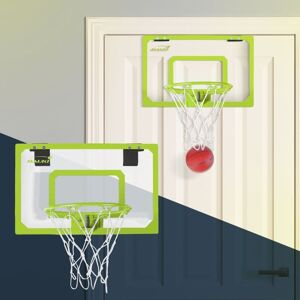 ECD-Germany Hauki Mini Basketballkurv til værelset i sæt med 3 bolde Ø16cm; net; pumpe; 58x40 cm; grøn; bærbar; bagplade til dør/vægmontering; uden boring;