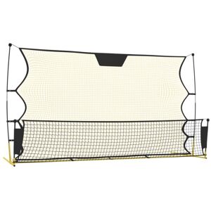 vidaXL fodbold-rebounder 183x85x120 cm polyester sort og gul