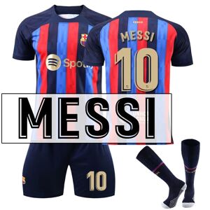 BayOne Fodbold Shirt Match Set Kid voksen - Messi 10 Barcelona