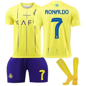 BayOne Fodbold Jersey Match Stand Kid voksen - Ronaldo 7 Al Nassr Gul-Blå