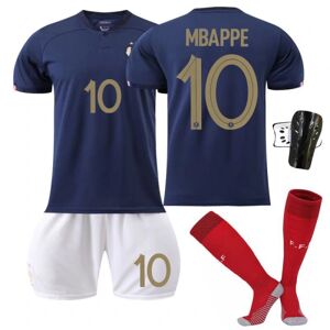 VM 2022 Frankrig fodboldtrøje til børn nr. 10 MBAPPE Med kn size 130-140cm