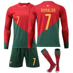 Portugal Hjem Børnefodbold Langærmet trøje nr. 7 Cristiano Ronaldo 22