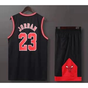 #23 Michael Jordan Basketball Jerseysæt Bulls Uniform til børn, voksne - Sort zV - Perfet 30 (155-160CM)