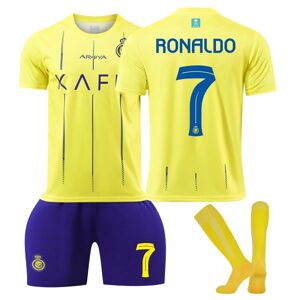 Cristiano Ronaldo #7 23-24 Al Nassr FC Børnefodboldtrøje Fodboldtrøje Voksen Børn Træningstøj god kvalitet - perfekt Adult L（175-180cm）