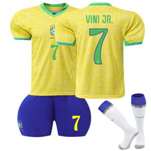 2024-2025 Brasilien hjemmefodboldsæt til børn nr. 7 Vinicius Vini JR 22